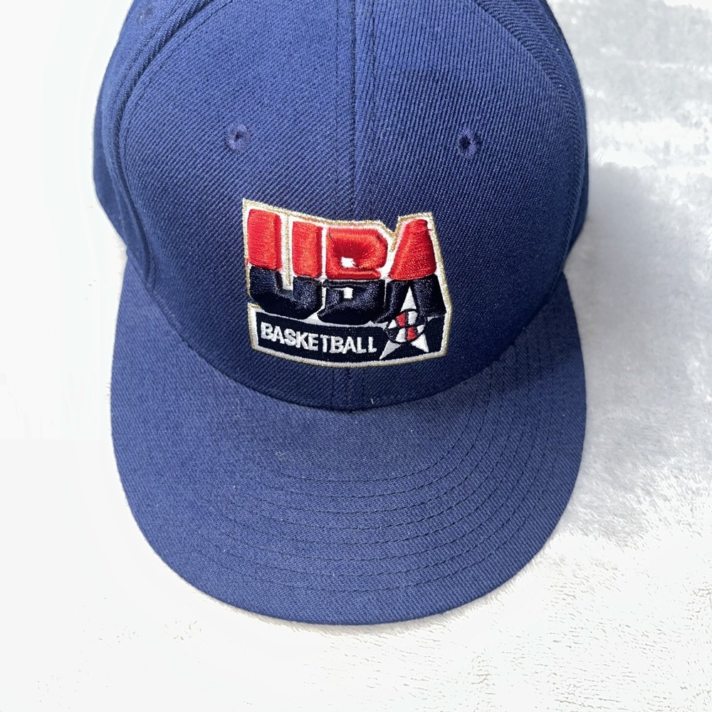 USA Basketball Nike Dream Team Fitted Hat 7 1/8 Navy Gold MCMXCII